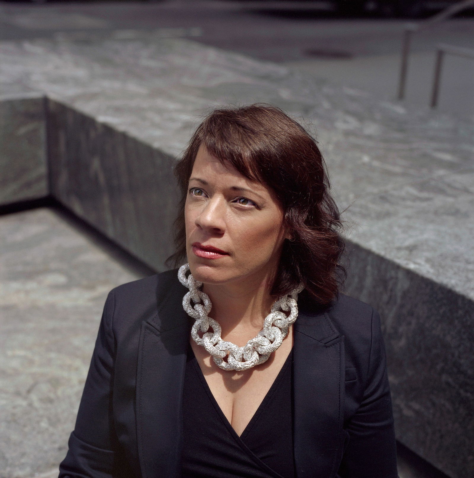 Manhattan NYC, Hasselblad Photo Print 24 x 24 in, Signed, Israeli Contemporary Artist Naama Sarid: Title: Untitled. Manhattan, NYC, 2014. Hasselblad camera, Hasselblad camera, color Film. Color Medium Format Analogue Photography, Israel Female Model, Israeli Visual Poetry, Contemporary Conceptual I