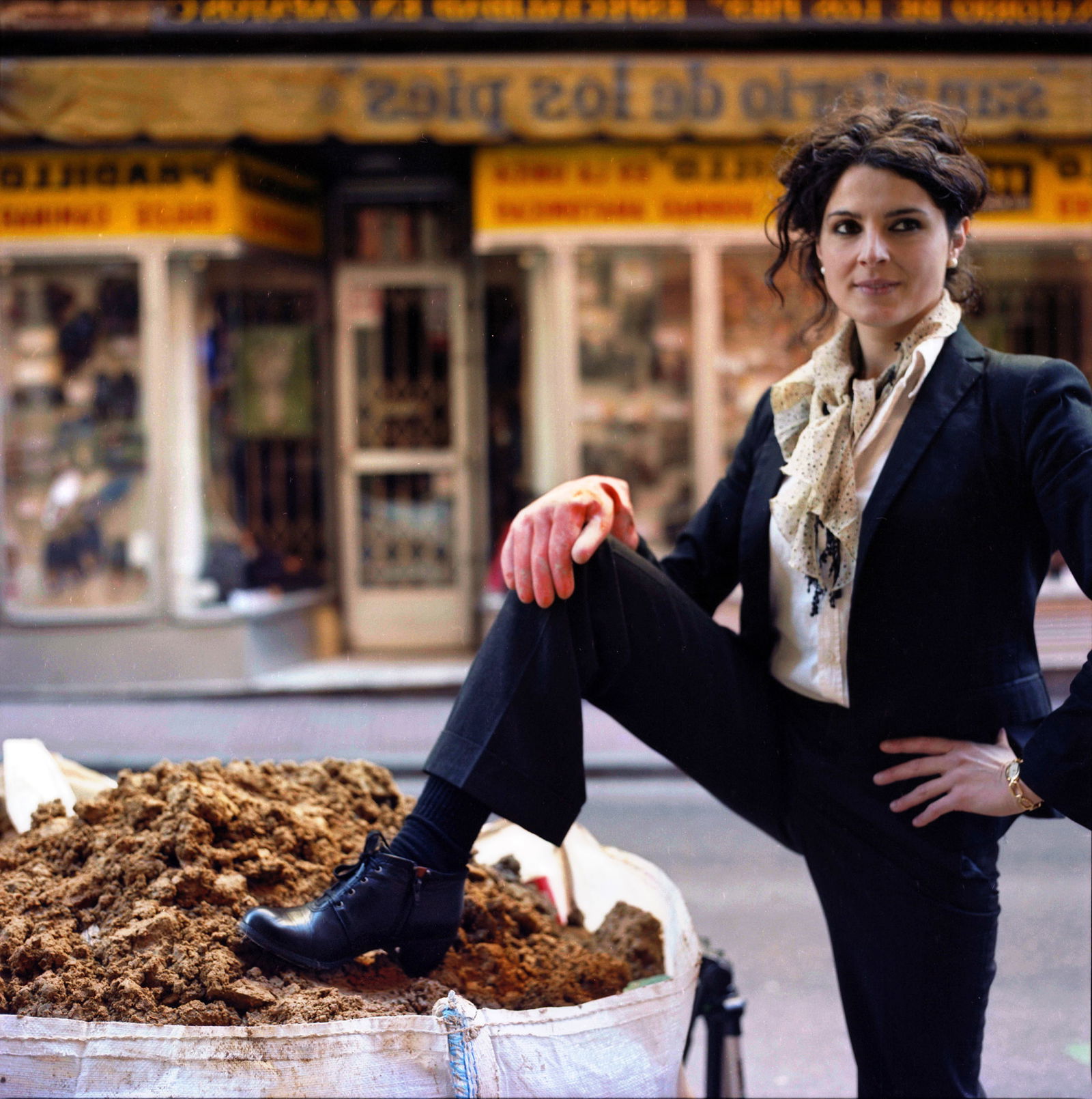 Madrid Spain, Hasselblad Photo Print 24 x 24 in, Signed, Israeli Contemporary Artist Naama Sarid: Title: We are the earth intruders. Madrid, Spain 2011. Hasselblad camera, 160iso Color Film. Color Medium Format Analogue Photography, Spanish Female Model, Spanish Visual Poetry, Contemporary Concept