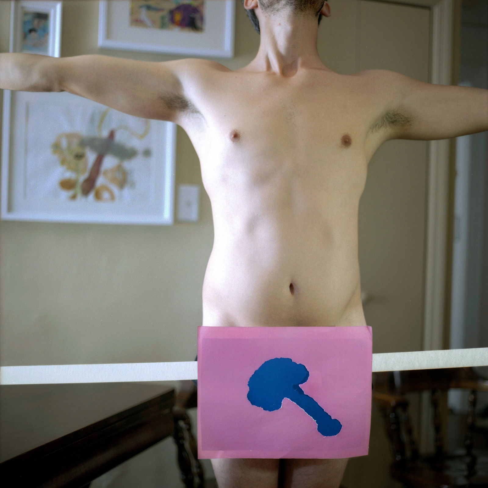 New York City, Hasselblad Analogue Photography Print 24 x 24 inches, Cuban Artist Conrado Maleta: Title: Its All About The Power Of My Mind, New York City 2014. Color Medium Format Analogue Photography. Contemporary Conceptual Cuban Art, Vintage Hasselblad 500C, Conrado Maleta, Limited Edition Sig