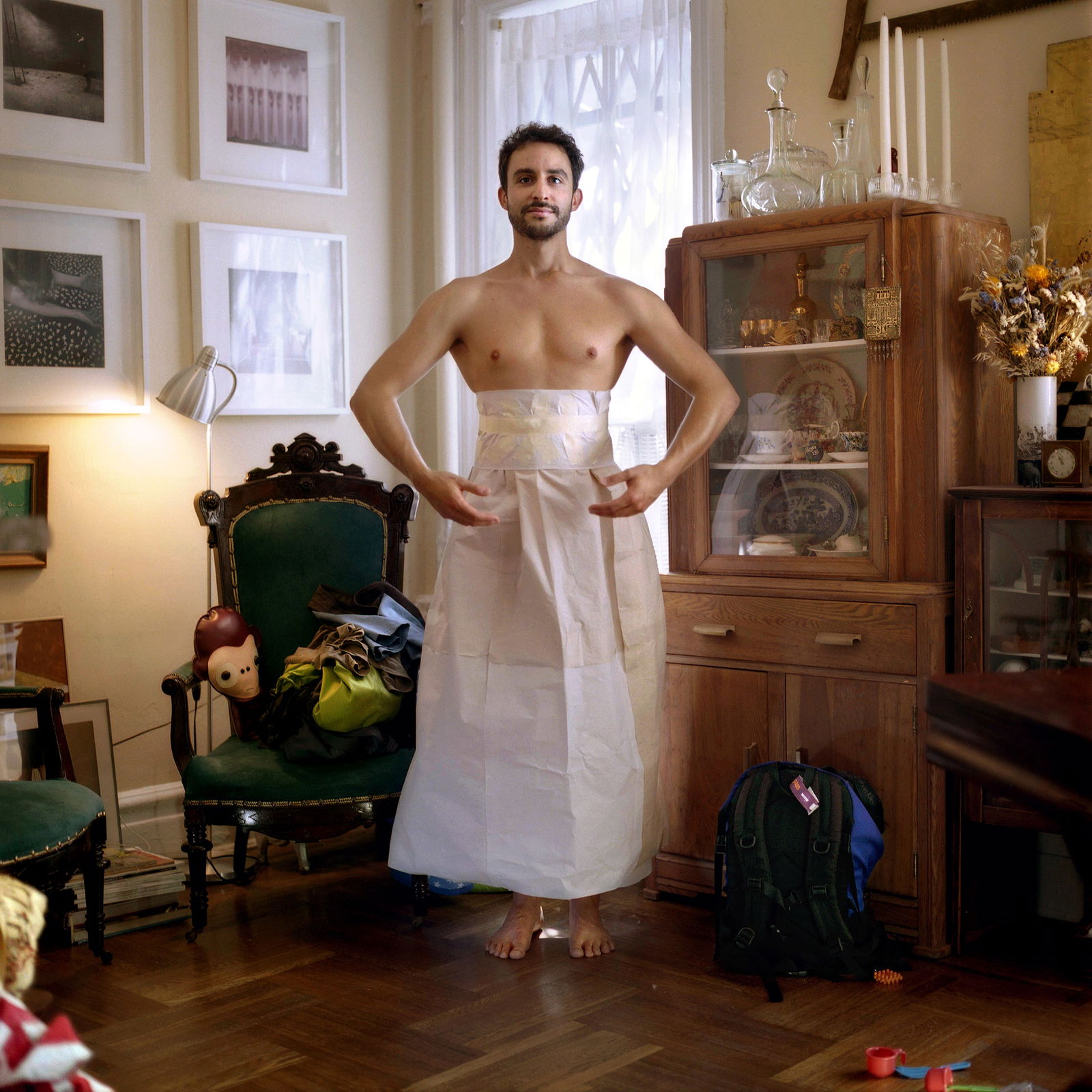 New York City, Hasselblad Analogue Photography Print 24 x 24 inches, Cuban Artist Conrado Maleta: Tittle: Larger Than Natural, A Statue Of King Sargon Of Akkad In Nippur City. New York 2015. Color Medium Format Analogue Photo Prints. Contemporary Conceptual Cuban Art, Arte Cubano Contemporaneo. Vi