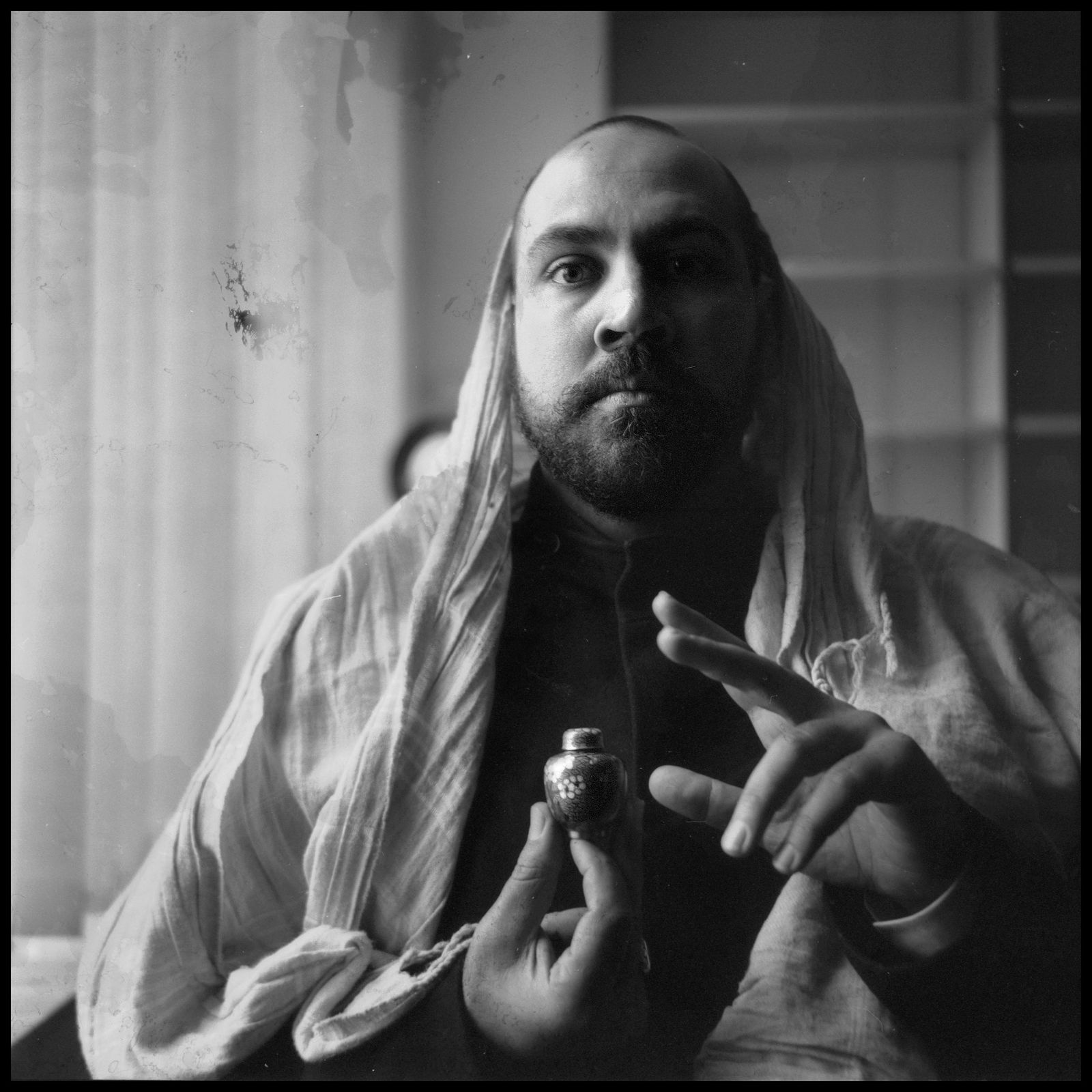 Madrid, Spain, Lubitel Analogue Photography Print 24 x 24 inches, Cuban Artist Conrado Maleta: Title: Essences And Containers. Jewish Eschatology, Acharit Hayamim, The Ends Of Our Days. North District Of Madrid, Spain 2010. Black And White Medium Format Analogue Photography, Middle East Visual