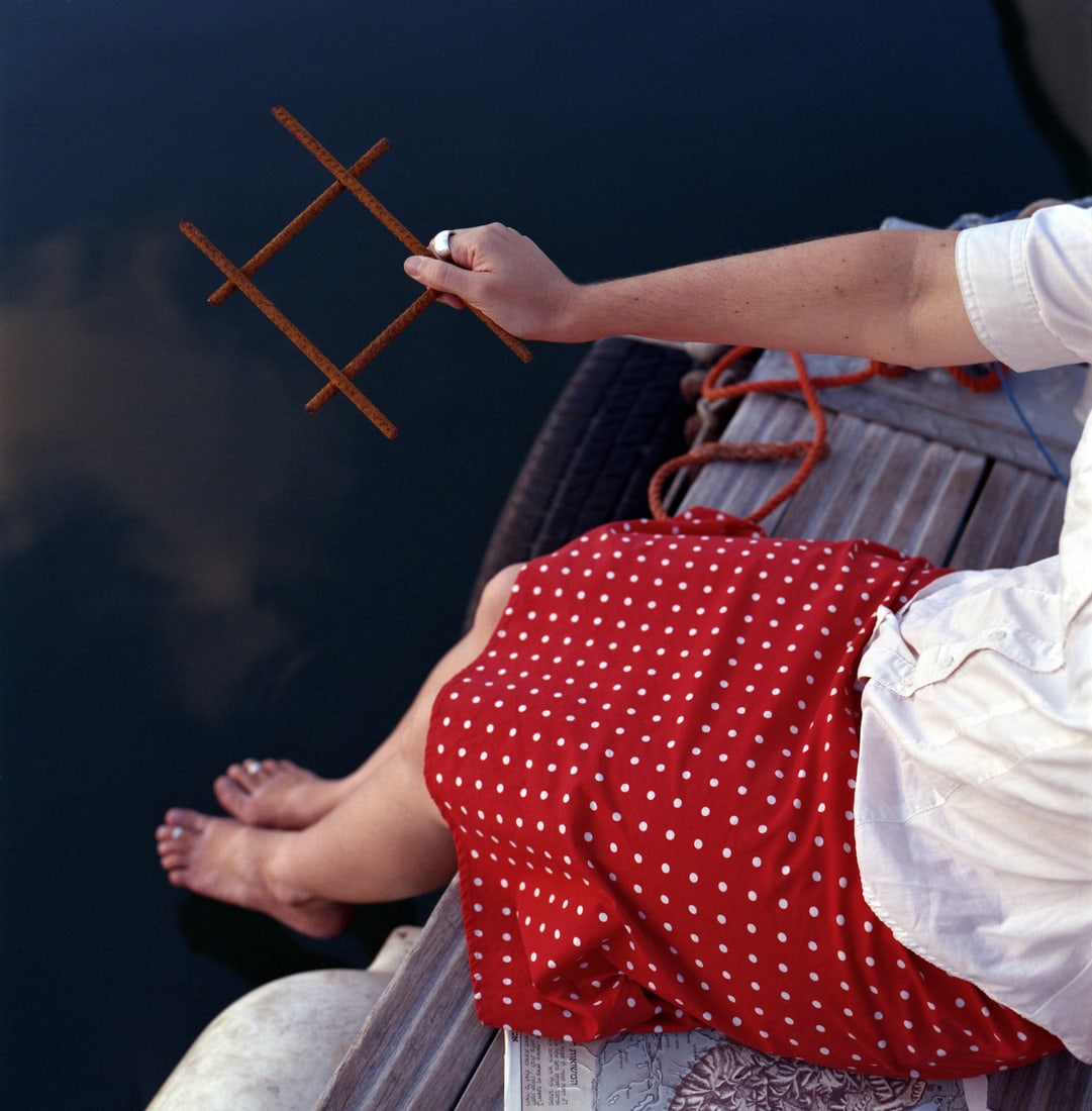 Tel Aviv, Israel, Hasselblad Analogue Photography Print 24 x 24 in, Cuban Artist Conrado Maleta: Title: Games Of Love At The Mediterranean Sea III, Tel Aviv Israel, 2010. Color Medium Format Analogue Photography, Jewish Female Models, Mediterranean Landscape And Nature, Middle East Visual Poetry,