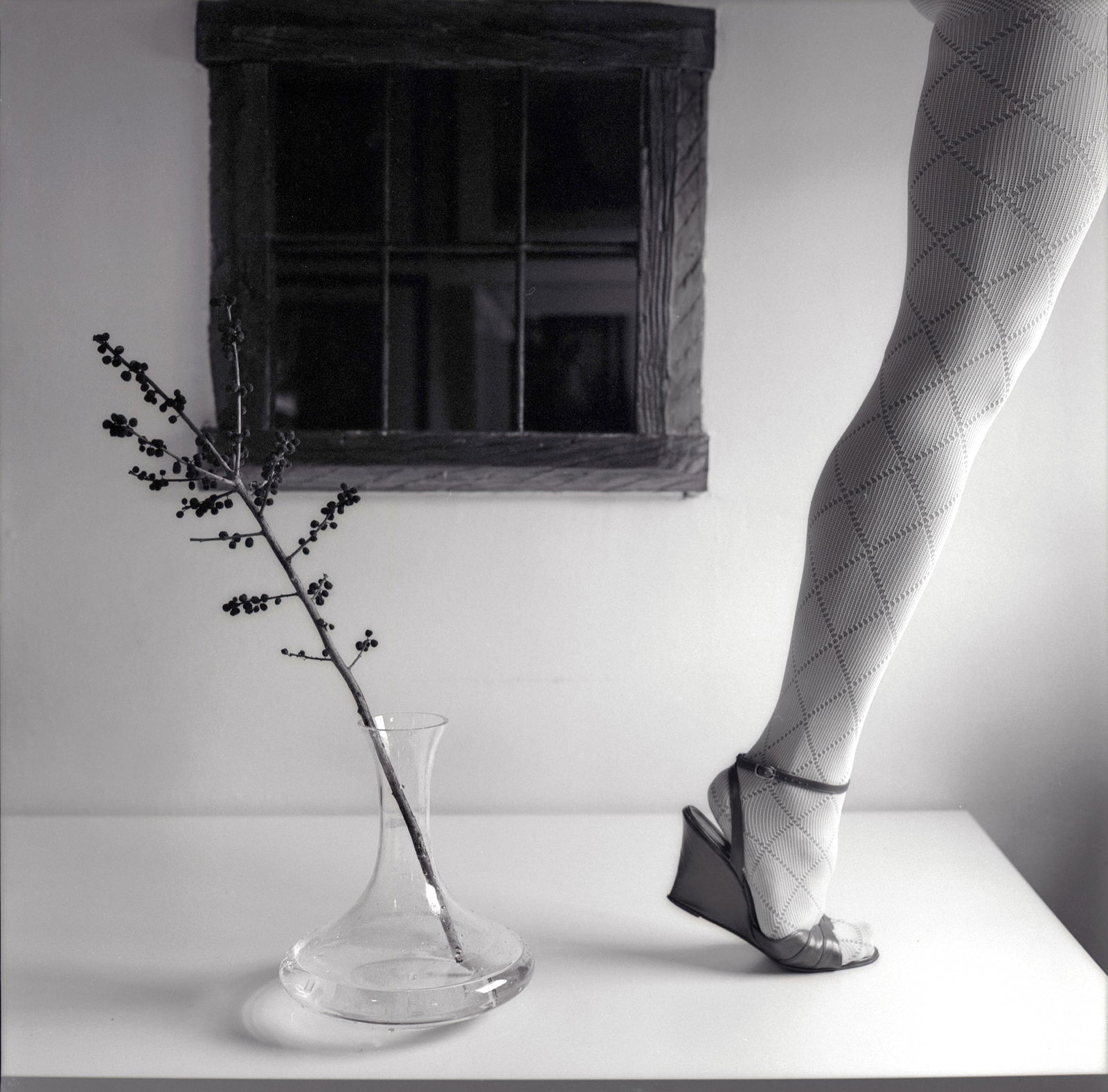 Madrid Spain, Hasselblad Photo Print 24 x 24 in, Signed, Israeli Contemporary Artist Naama Sarid: Title: Untitled. Madrid, Spain 2011. Hasselblad camera, 400iso black and white Film. B&W Medium Format Analogue Photography, Spanish Female Model, Spanish Visual Poetry, Contemporary Conceptual Israel