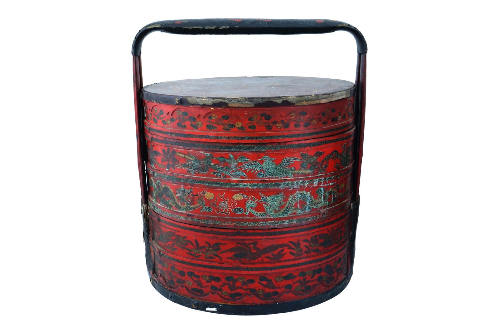 Antique Late 1800s Qing Dynasty Chinese Rice Bucket, Wooden Picnic Red Basket, Wedding Gifts, Hamper: Dimensions H 23 inches. L 17.5 x W 17.5 inches. All measurements are approximate. Item is in a antique condition with obvious signs of age and wear. Please refer to photos Thank you for viewing. ANTIQ