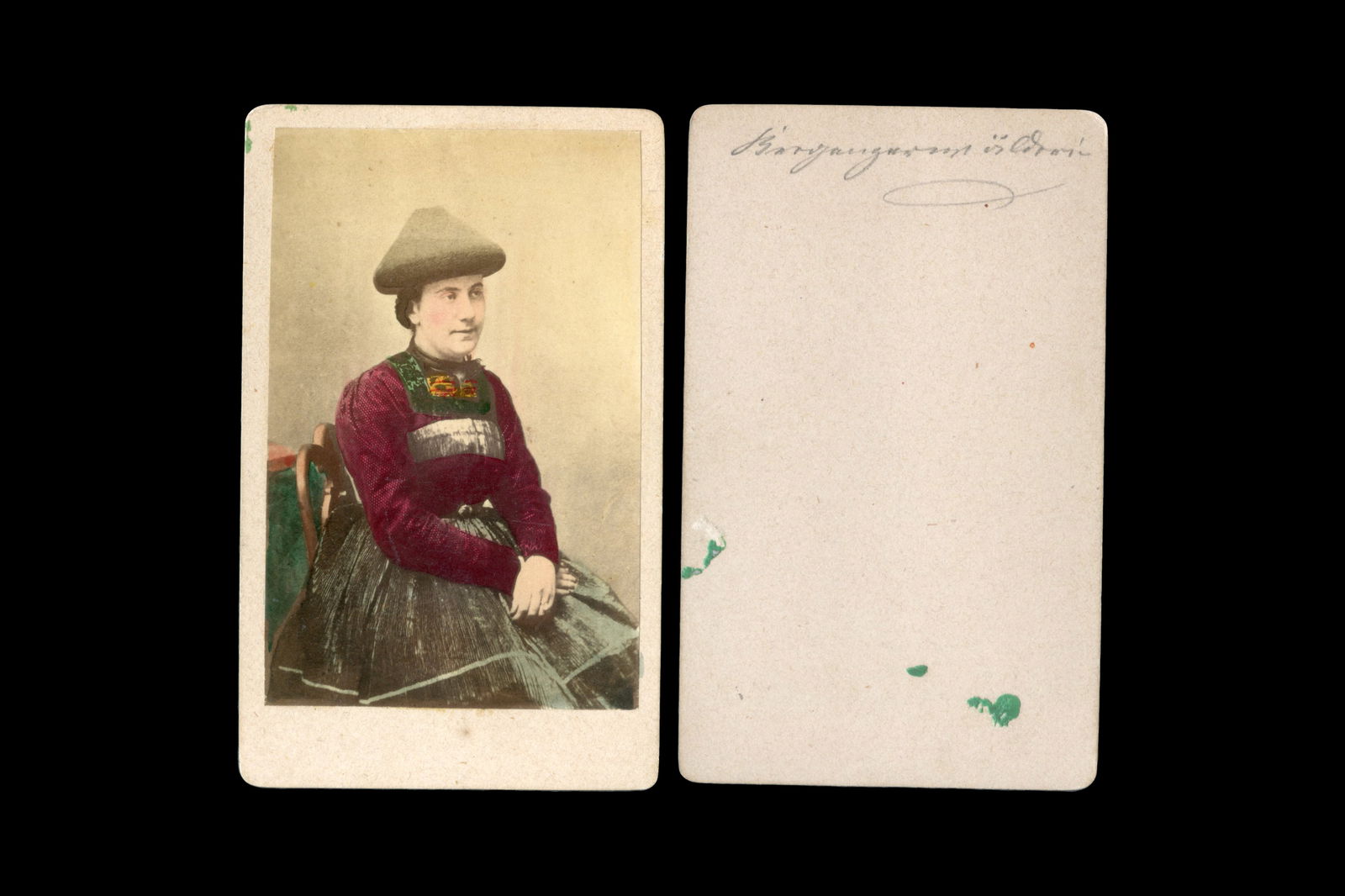 Antique 1870s Carte De Visite With Alps Bregenzerwald Verein Female Farmer, Austria Hungary: Dimensions: 2.5 x 3.9 inches. All measurements are approximate. Sold Exactly As Pictured. Antique 19th Century Austrian Hungary Empire, A Carte De Visite From Around 1870s Taken In Bregenzerwald Verei