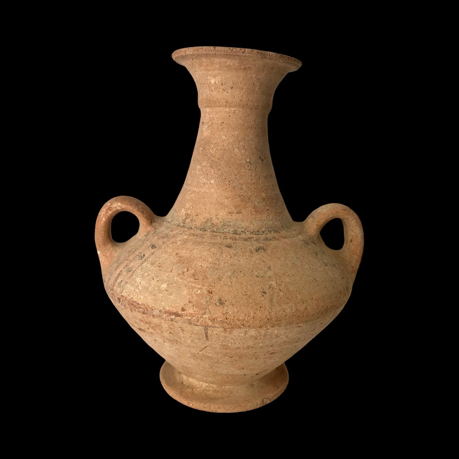 Ancient Biblical Holy Land, Late Bronze Age Pottery Jug Vase. Antiquities And Collectibles, History: Ancient Biblical Late Bronze Age Pottery Jug Circa 1500-1200 BCE Late Bronze Age ancient pottery amphora; of bottle form with two handles at the shoulder and with flared rim, boldly painted, Size: 20c