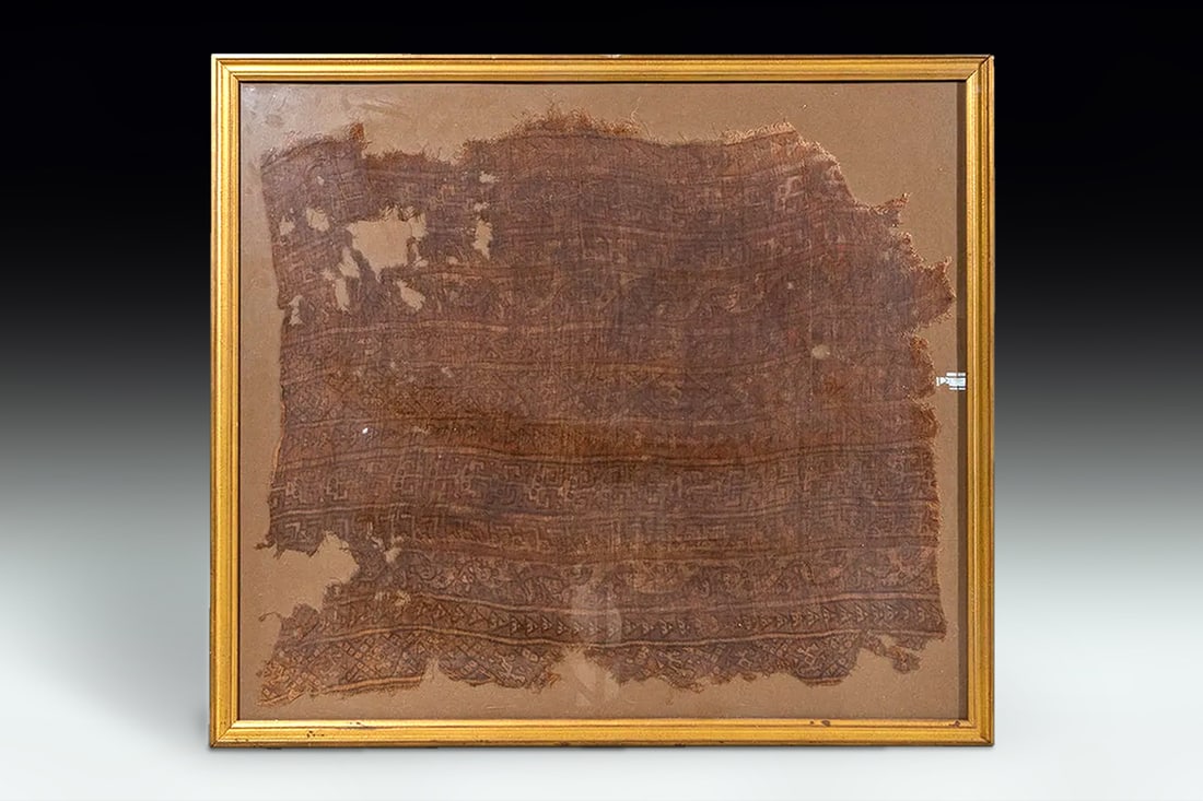 Chimu Textile Fragment, Painted Hanging Circa 1100 To 1400 AD, South America Prehispanic Antiquities (1 of 2)