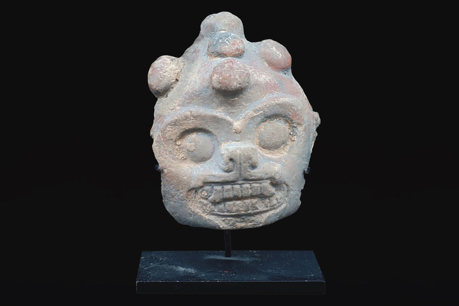 Maya Jaguar Head Applique, PreColumbian Ceramic Figure, Mayan Ek Balam Classic Period 500 to 900 AD (1 of 5)
