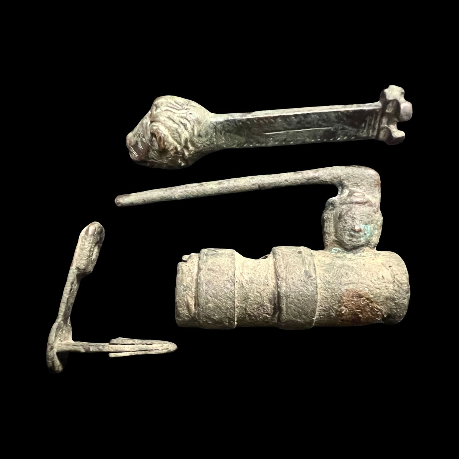 Ancient Roman Bronze Padlock, functioning with Original Key - 4