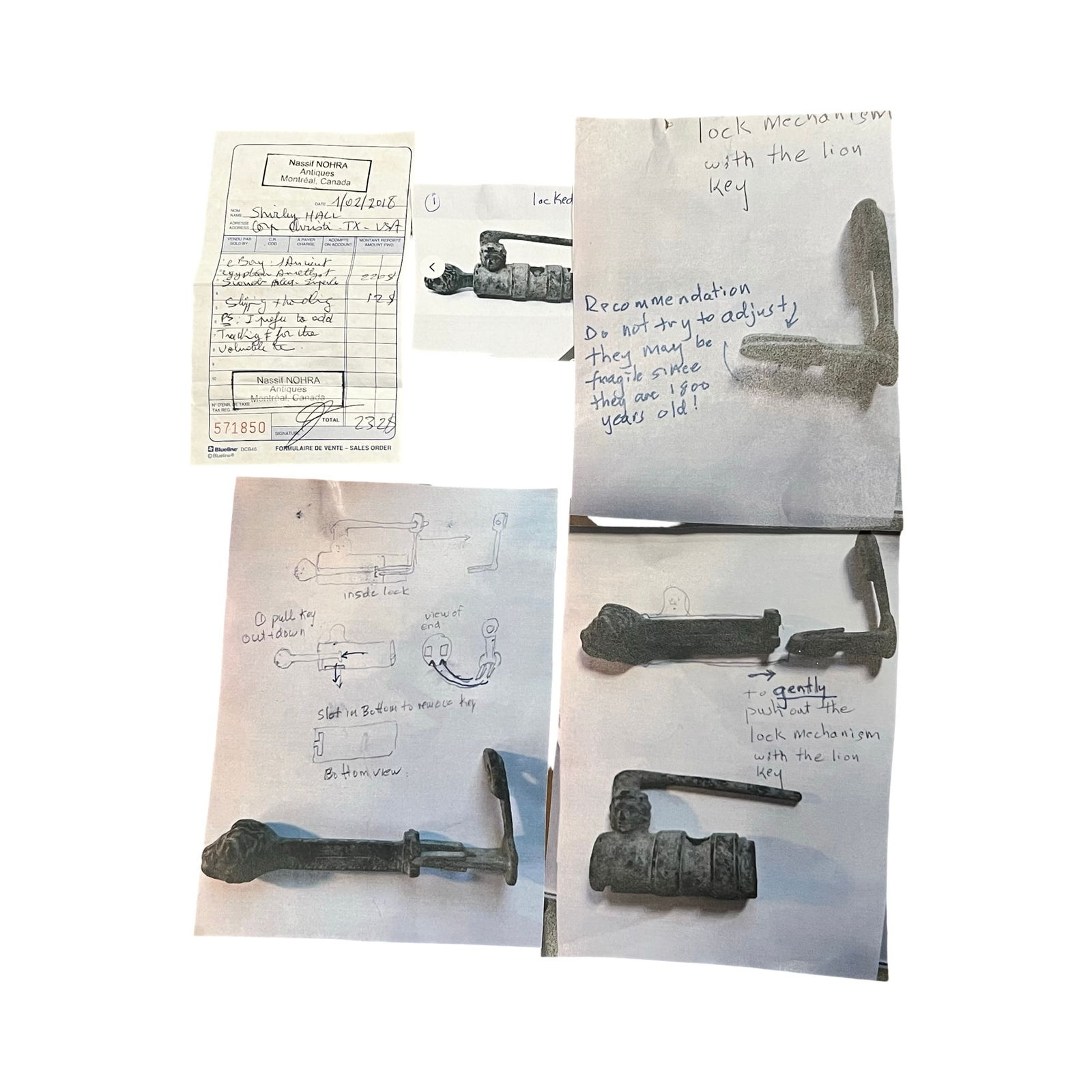 Ancient Roman Bronze Padlock, functioning with Original Key - 6