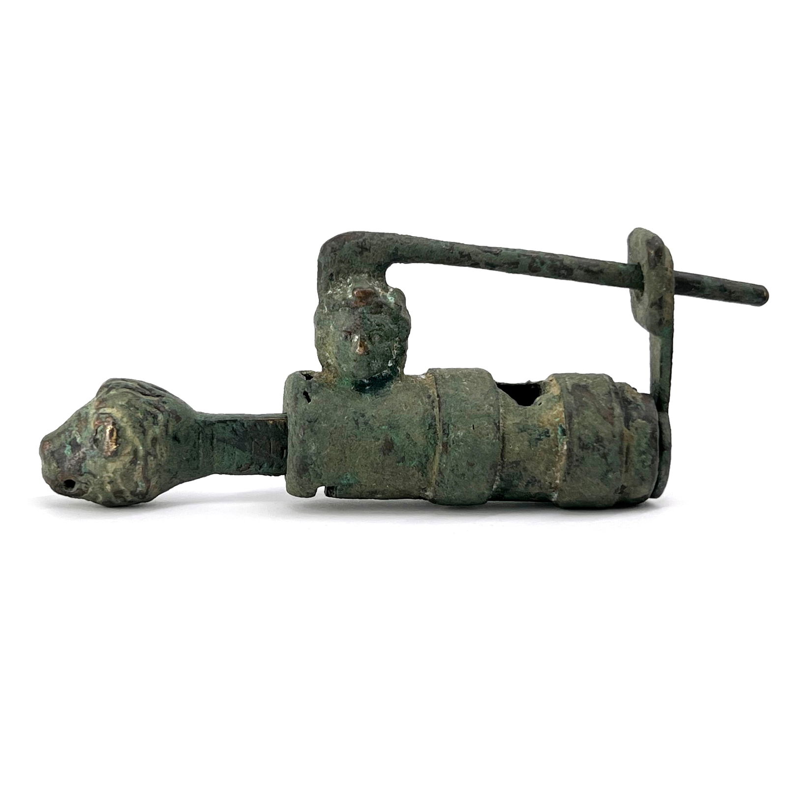 Ancient Roman Bronze Padlock, functioning with Original Key - 7