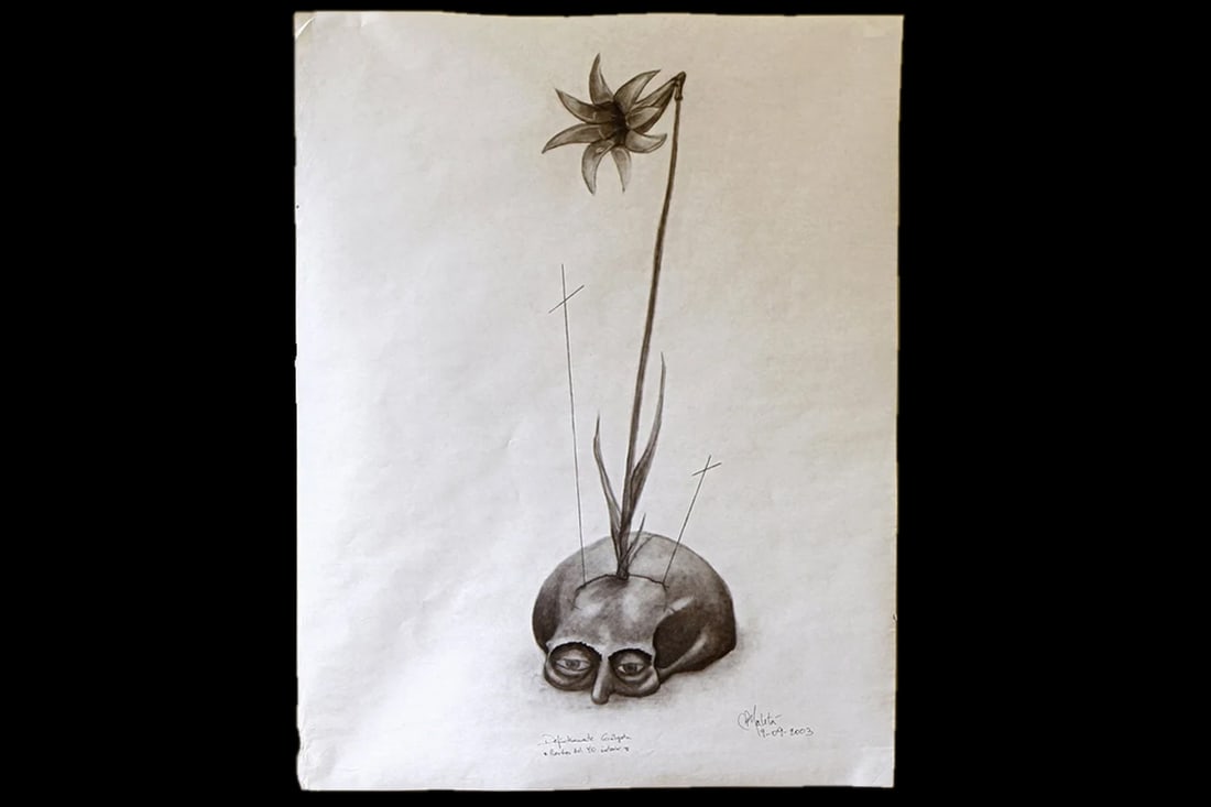 Golgotha Calvary Jerusalem, A 2003 Charcoal Drawing On Paper, Contemporary Cuban Art, Conrado Maleta: Dimensions, 27 x 21 inches. All measurements are approximate. Surface Wear And Aging, Folding Marks, Some Edge Wear. Sold As Pictured. Tittle: A Place For A Calvary, The HIll Of Golgotha In Jerusalem.