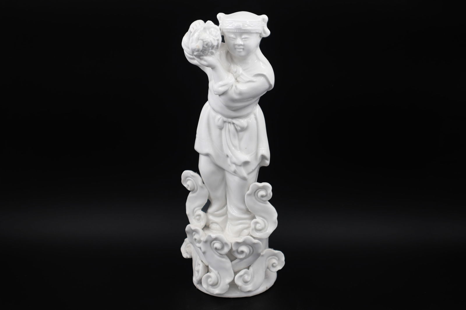 Lan Caihe, A Chinese Republic Art Deco Art Statuette, Blanc De Chine Porcelain Figure Of Girl (1 of 4)