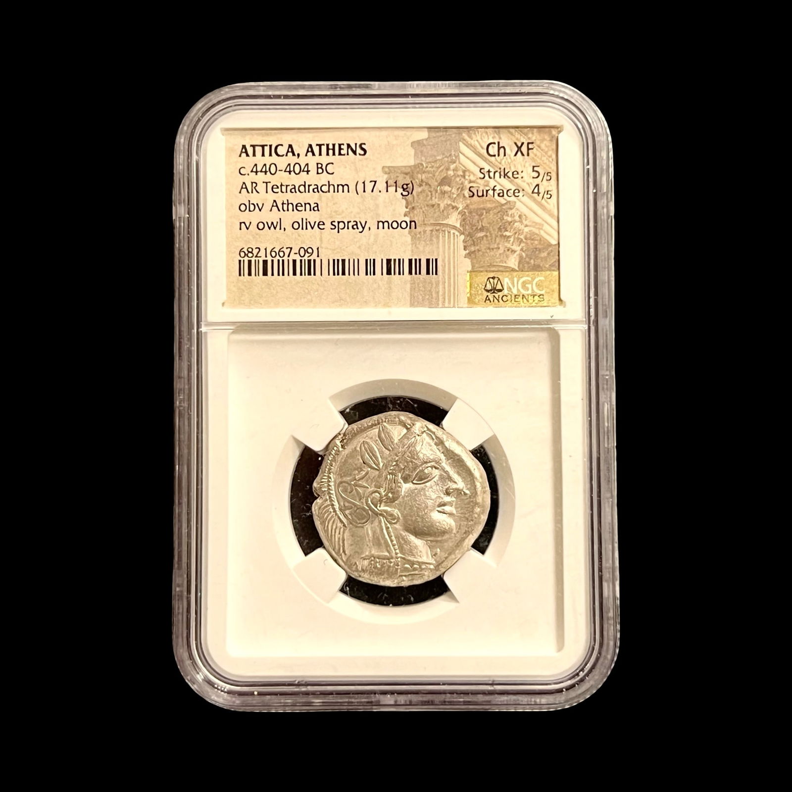 Greek AR tetradrachm Silver Coin XF, NGC Ancients, Goddess Athena. (1 of 4)