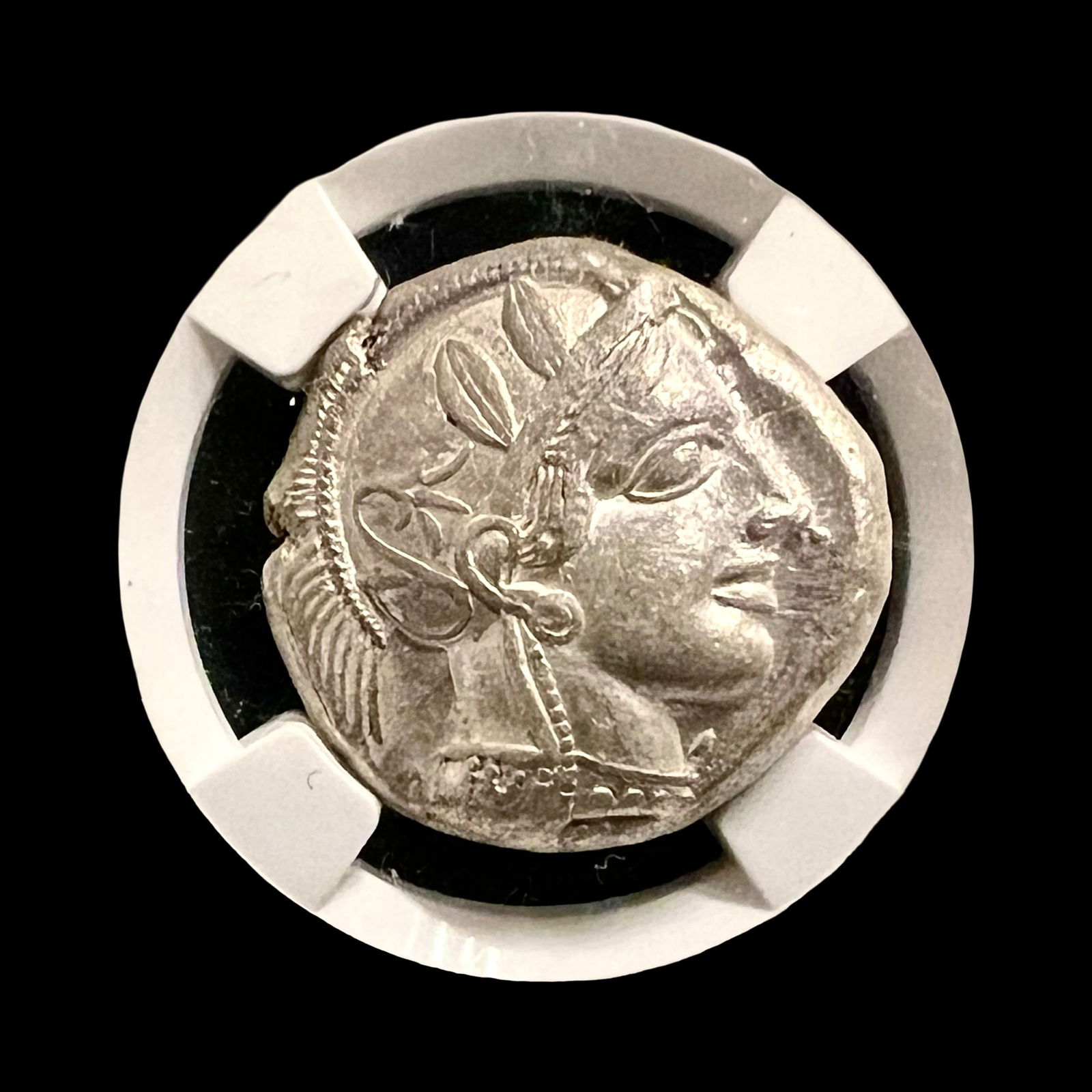 Greek AR tetradrachm Silver Coin XF, NGC Ancients, Goddess Athena. - 3