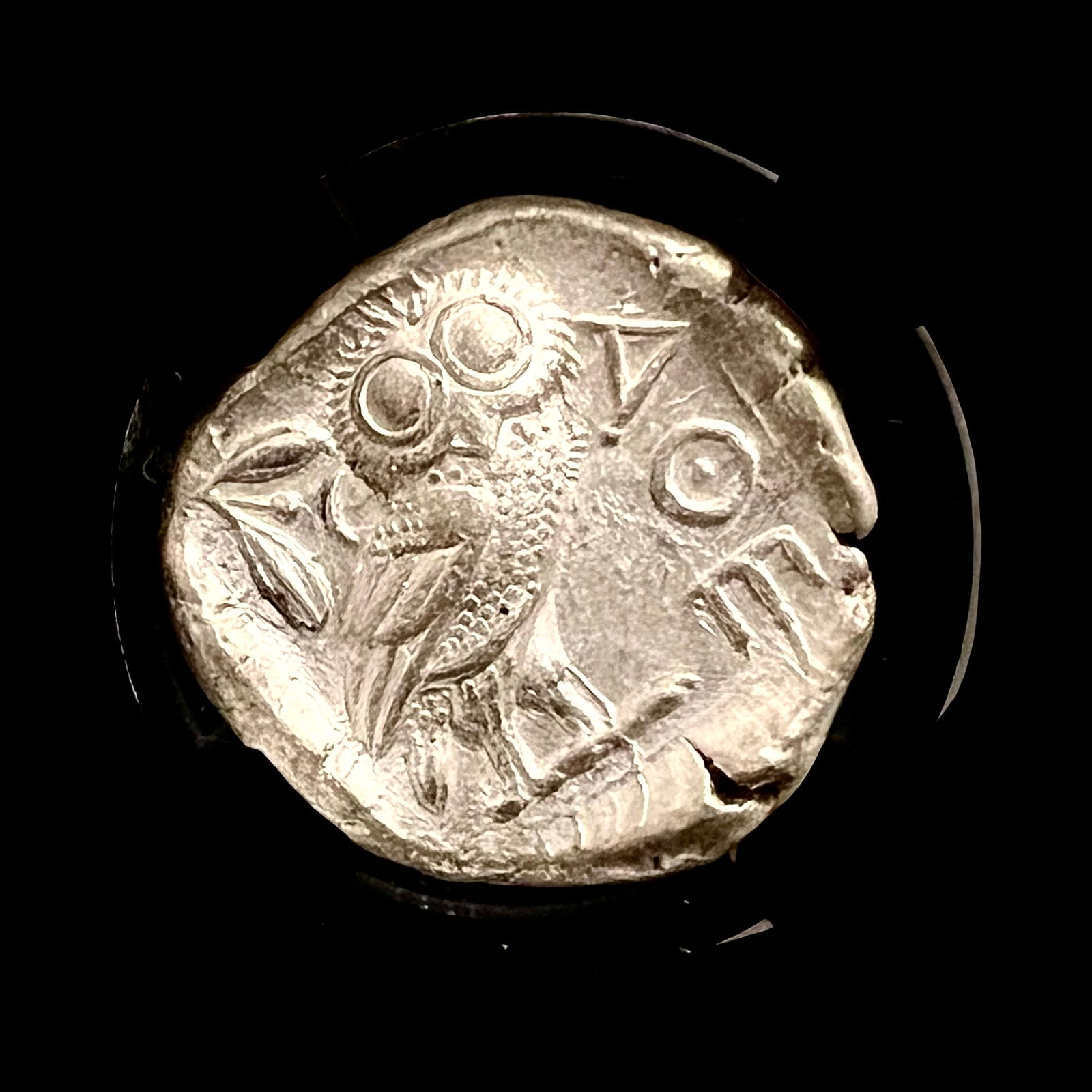 Greek AR tetradrachm Silver Coin XF, NGC Ancients, Goddess Athena. - 4