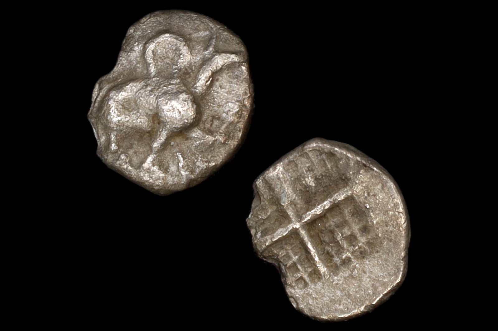 Teos Ionia, Ancient Greek Silver Hemiobol Coin 500 BCE To 420 BCE, Griffing And Incuse, Numismatics (1 of 4)