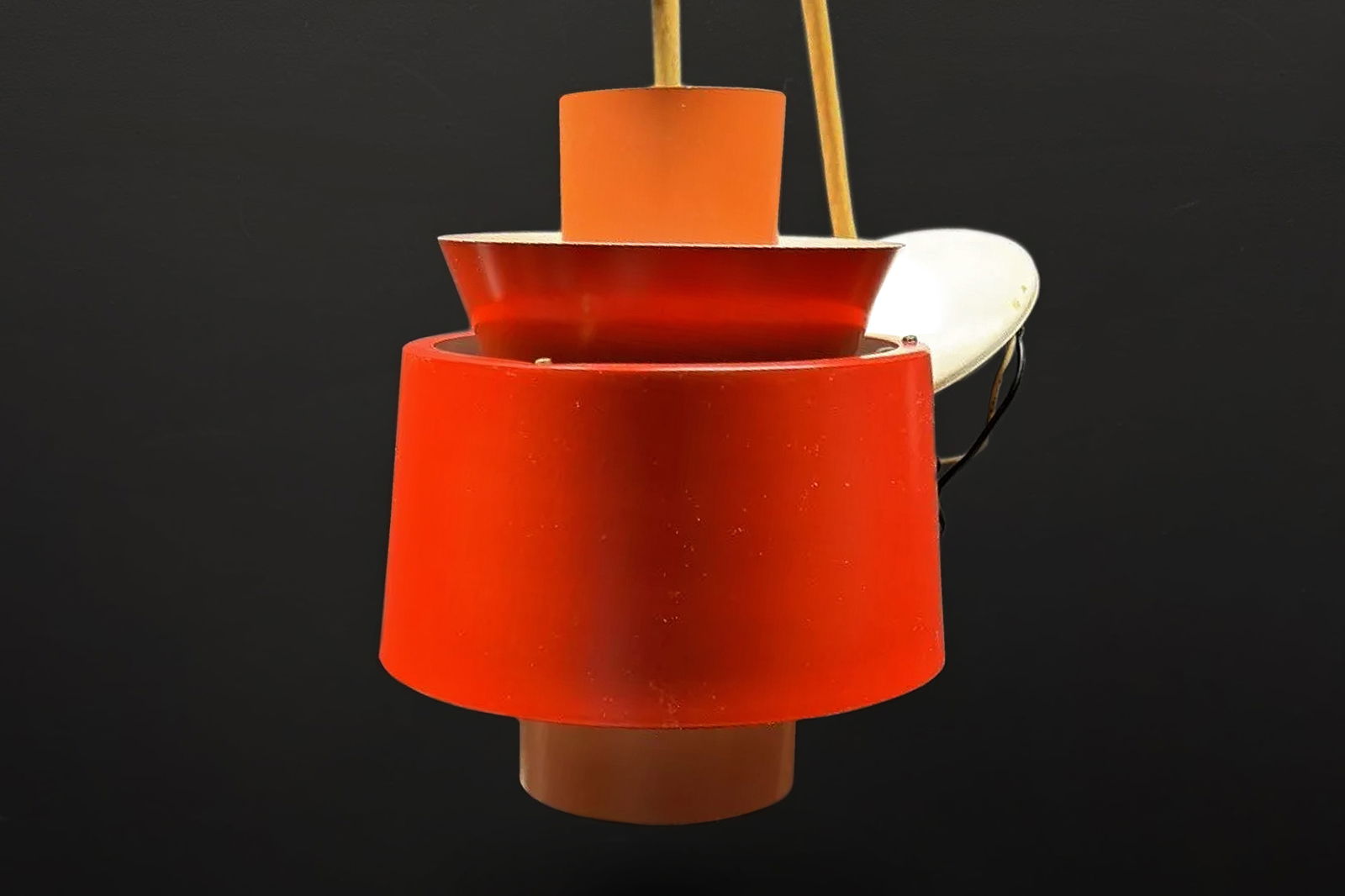 Jorn Utzon Ceiling Lamp For Nordisk Solar Co, Mid Century Orange Lights, Pendant Fixture For Ceiling (1 of 6)