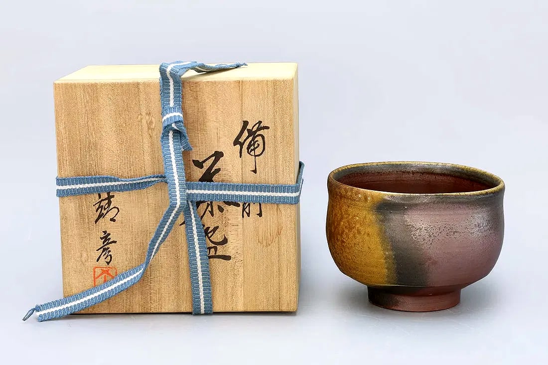 Vintage 1970s Japanese Ceramics Tea Bowl Cup, Signed, Bizen Ware Pottery By Yasuhiko Matsukasa (1 of 5)