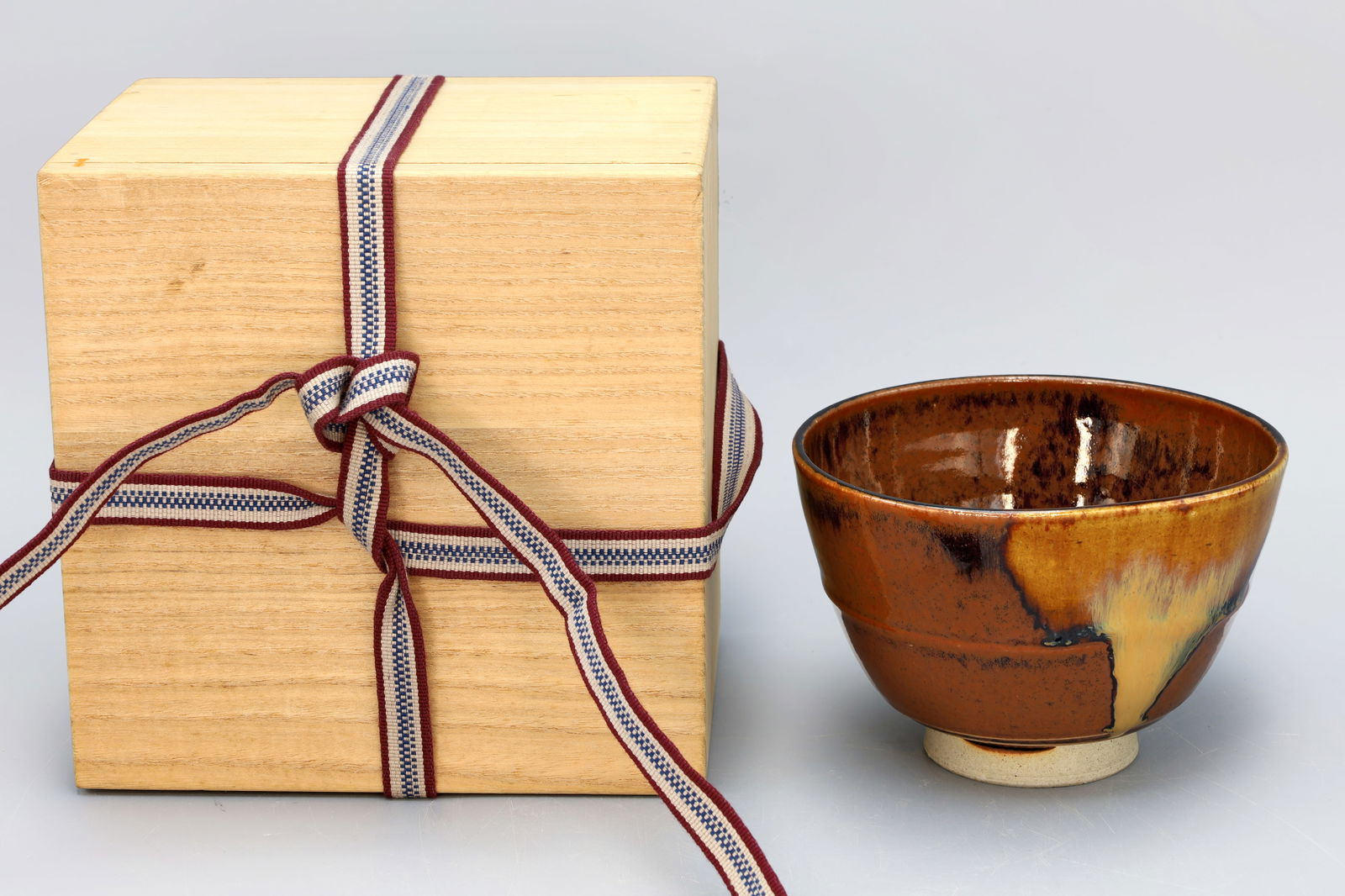 Shinjyo Iwasaki, Vintage 1970s Japanese Ceramics Tea Bowl In Zeze Ware, Shiga Pottery Art. Kagerouen (1 of 6)