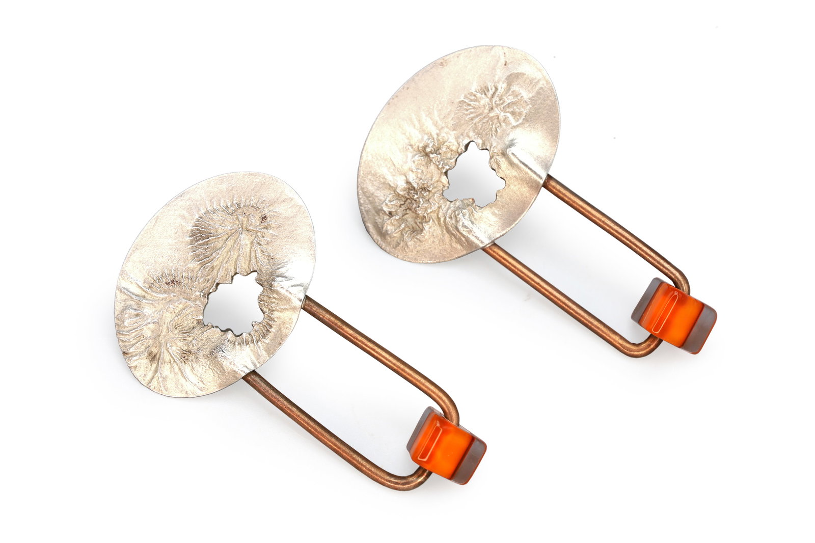 Postmodernist Jewelry, Long Large Stud Earrings, Architectural Design, Vintage 1980s Womens Jewelry: Dimensions Length 2.25 inches, All measurements are approximate. Postmodernist Jewelry, Long Large Stud Earrings With Architectural Design, Vintage 1980s Womens Jewelry, Retro Fashion Accessories. Not