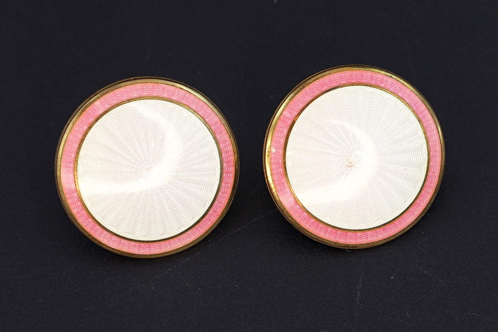Large Scandinavian Stud Earrings, Ole Petter Rasch Olsen Jewelry OPRO, 925 Silver And Guilloche: Dimensions, Diameter 1 inches, Total Weight 11 grams. All measurements are approximate. Sold as pictured. Mid Century Norway, A Large Scandinavian Stud Earrings, Ole Petter Rasch Olsen Jewelry Signed