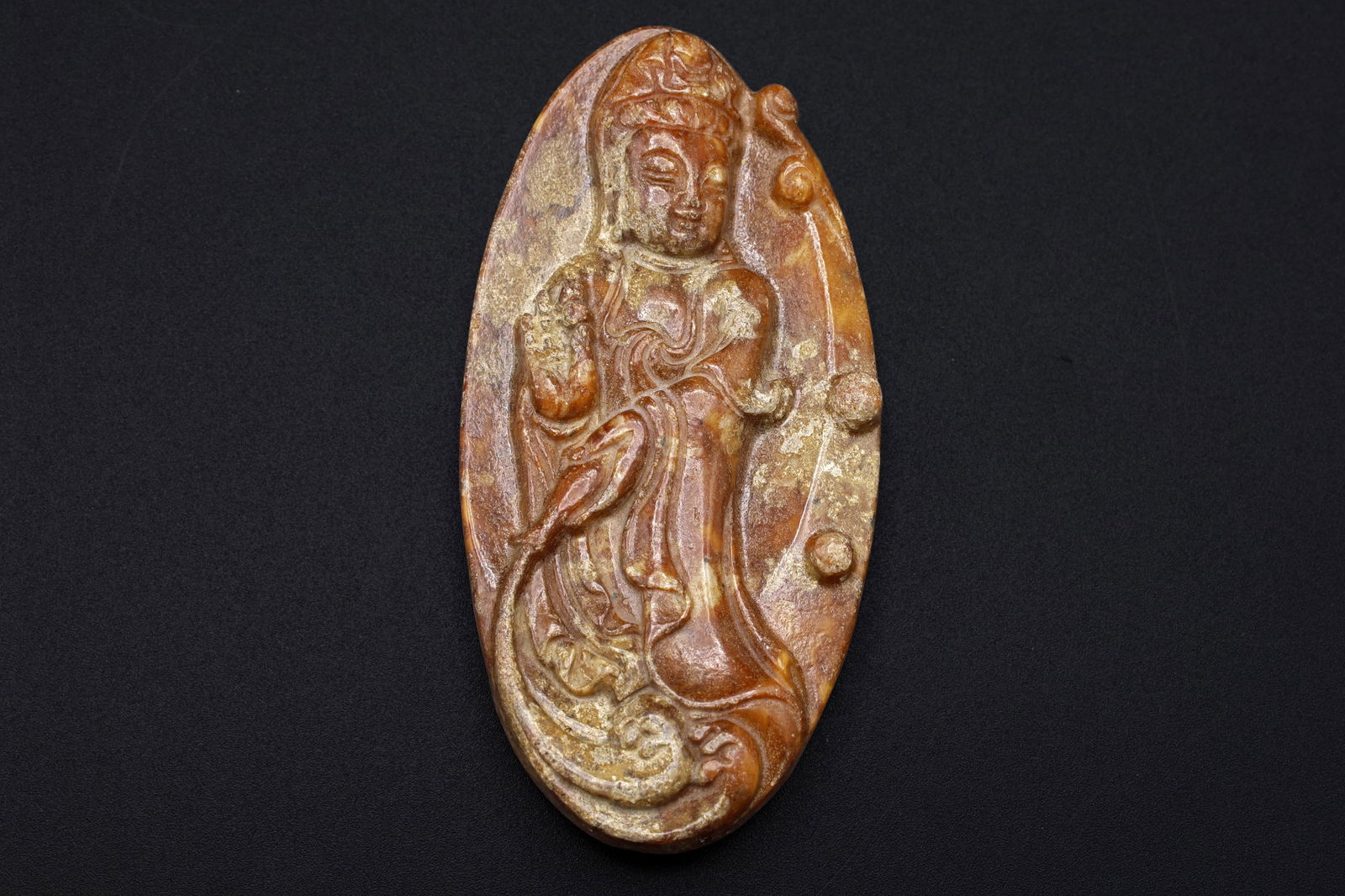 Chinese Guanyin Amulet, Carved Stone Buddhist Pendant, Large Oval Pendant With Goddess, Feng Shui: Dimensions, 3.125 x 1.5 inches. All measurements are approximate. Sold as pictured. Chinese Guanyin Amulet, Carved Stone Buddhist Pendant, Large Oval Pendant With Goddess. Feng Shui Oriental Asian Acc