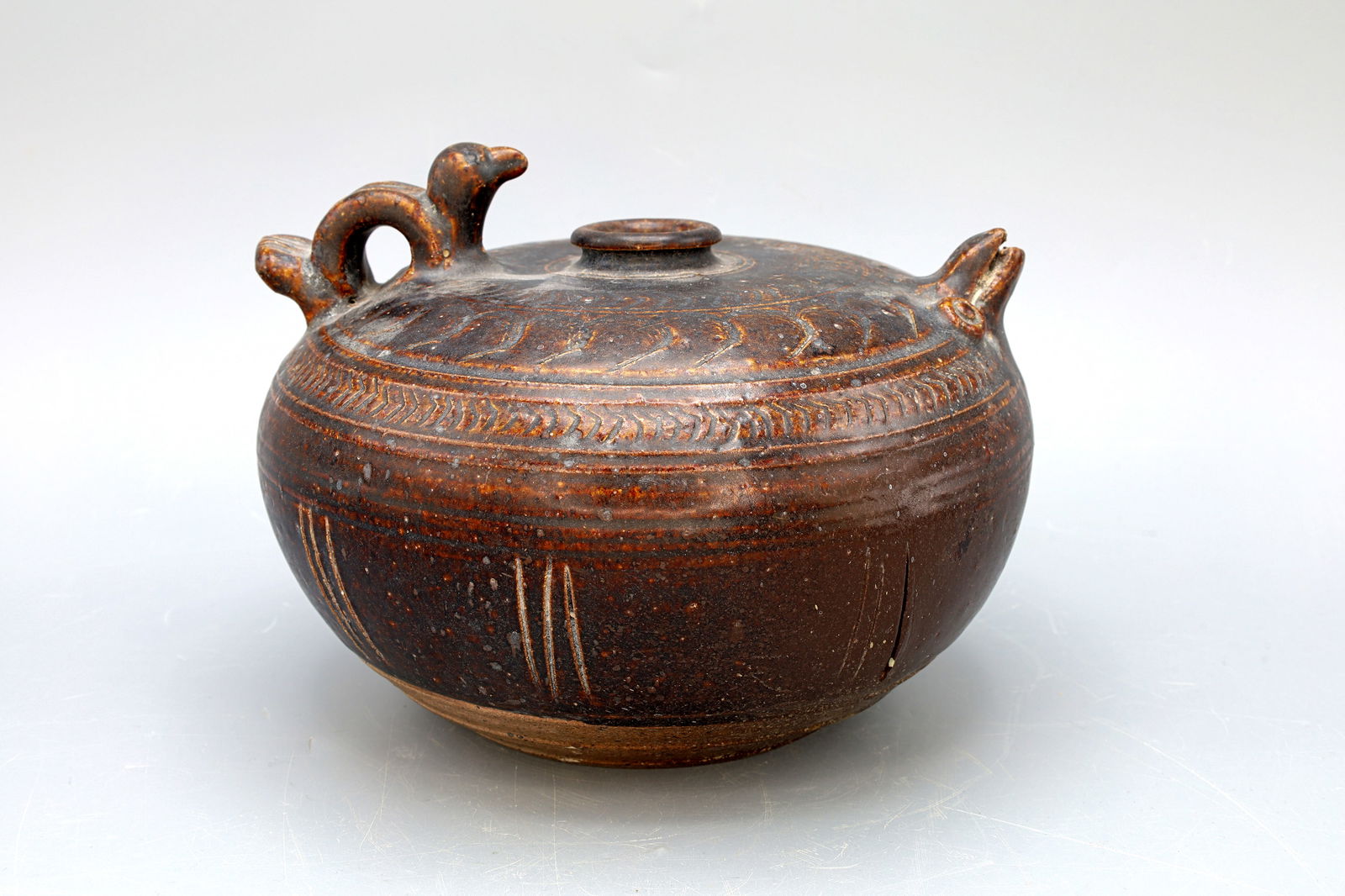 Antique 19th Century Khmer Ceramic Lime Pot, In The Angkor Yashodharapura Empire Glazed Pottery Art (1 of 5)