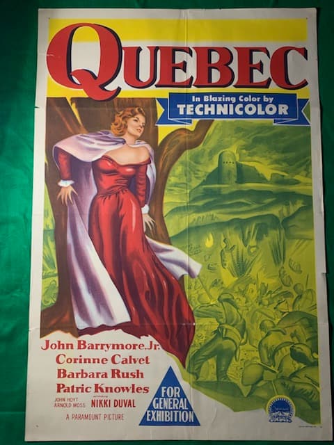 MOVIE POSTER AUSTRALIAN ONE SHEET. 27x39 inches. Quebec. 1951. (1 of 1)