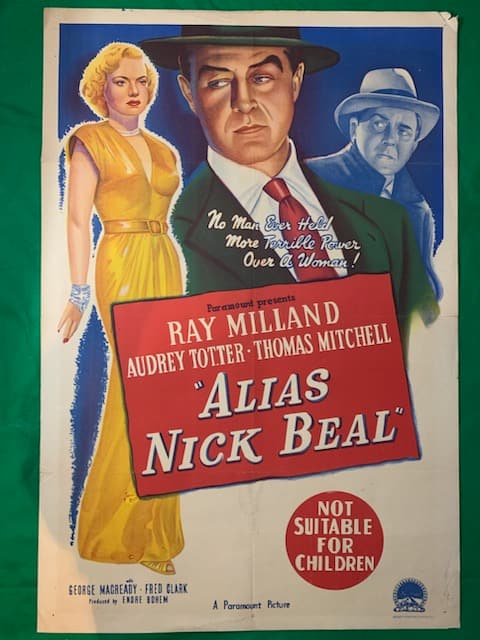 MOVIE POSTER AUSTRALIAN ONE SHEET. 27x39 inches. Alias Nick Beal. (1 of 1)