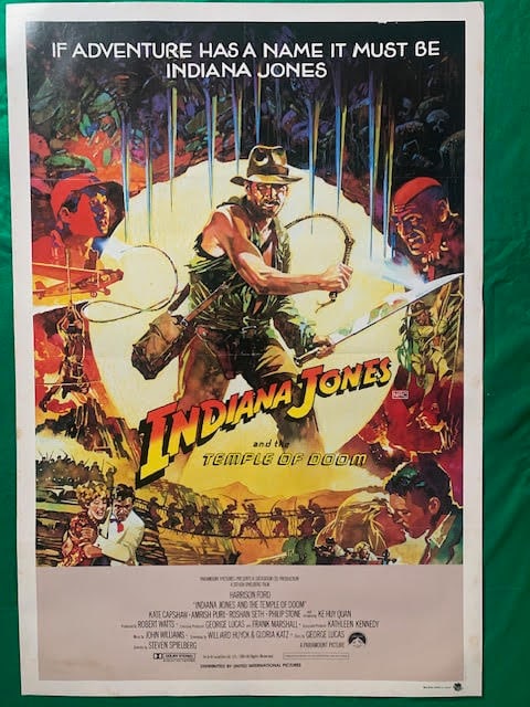 INDIANA JONES AND THE TEMPLE OF DOOM. AUSTRALIAN ONE SHEET MOVIE POSTER (1 of 1)