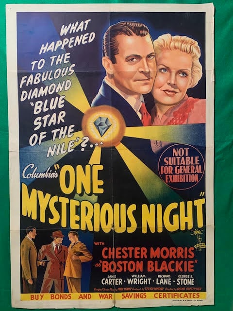 ONE MYSTERIOUS NIGHT. ONE SHEET AUSTRALIAN MOVIE POSTER (1 of 1)