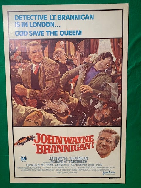 BRANNIGAN. AUSTRALIAN ONE SHEET MOVIE POSTER (1 of 1)