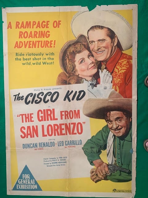 CISCO KID IN THE GIRL FROM SAN LORENZO. AUSTRALIAN ONE SHEET MOVIE POSTER (1 of 1)