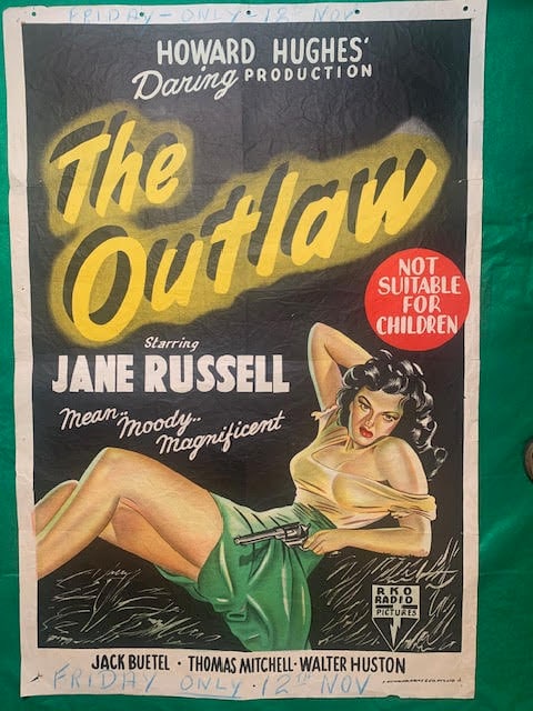 THE OUTLAW AUSTRALIAN ONE SHEET. MOVIE POSTER (1 of 1)