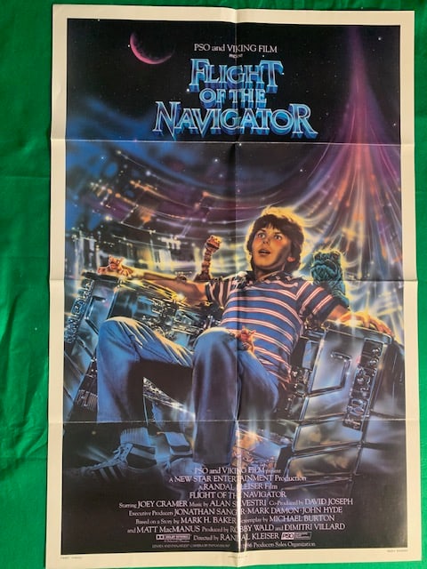 Original USA One Sheet - Flight of the navigator: Flight of the Navigator is a 1986 American science-fiction adventure film directed by Randal Kleiser and written by Mark H. Baker, Michael Burton, and Matt MacManus. It stars Joey Cramer as David Free