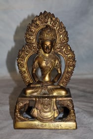 Gilt Bronze Amitayu Statue