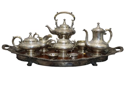 9pc sterling silver tea set