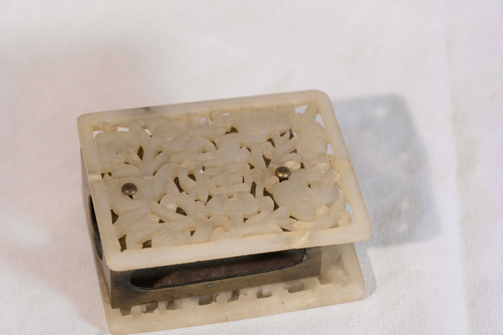 Jade Matchbox holder: Jade match box holder H:3in W:2in D:1in