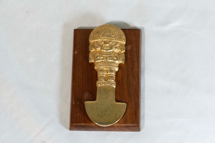 Vintage Peruvian Tumi Knife 1982 Worlds Fair Gold Plated Made In Peru Stamp
