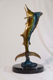 Bronze Hand Painted Marlin