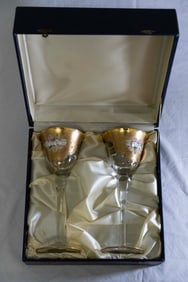 Vintage Gilt Murano wine glasses