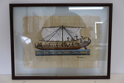 Egyptian tapestry signed and framed