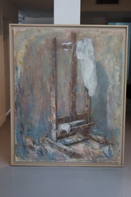 Alexandre Zlotnik, Draped Jacket & Guitar Framed Oil on Canvas