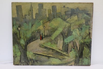 Oil Painting on panelwood Signed Herskowitz 1959