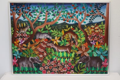 Jean Voltaire Hector (Haitian, b. 1952) Oil on canvas paiting