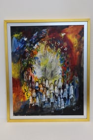 Oil on Canvas Abstract by Ruth Porat (Israeli,American)