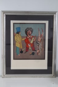 "Happy Drinker" Lithograph by Mikail Chemyakin (born 1943, Moscow)