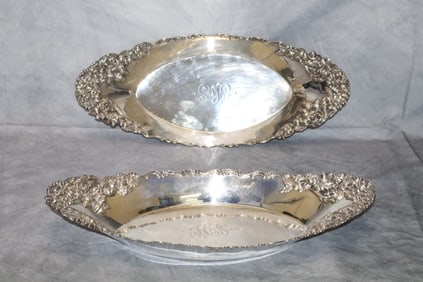 Sterling silver 2pc oval dish set