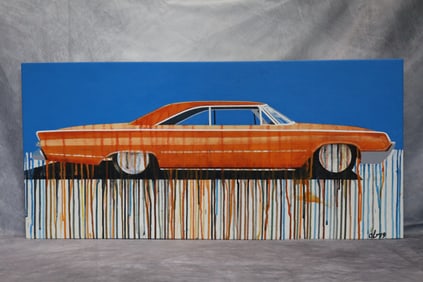 CESAR BELTRAN (20th c, Cuban) Red car, Florida City Artist